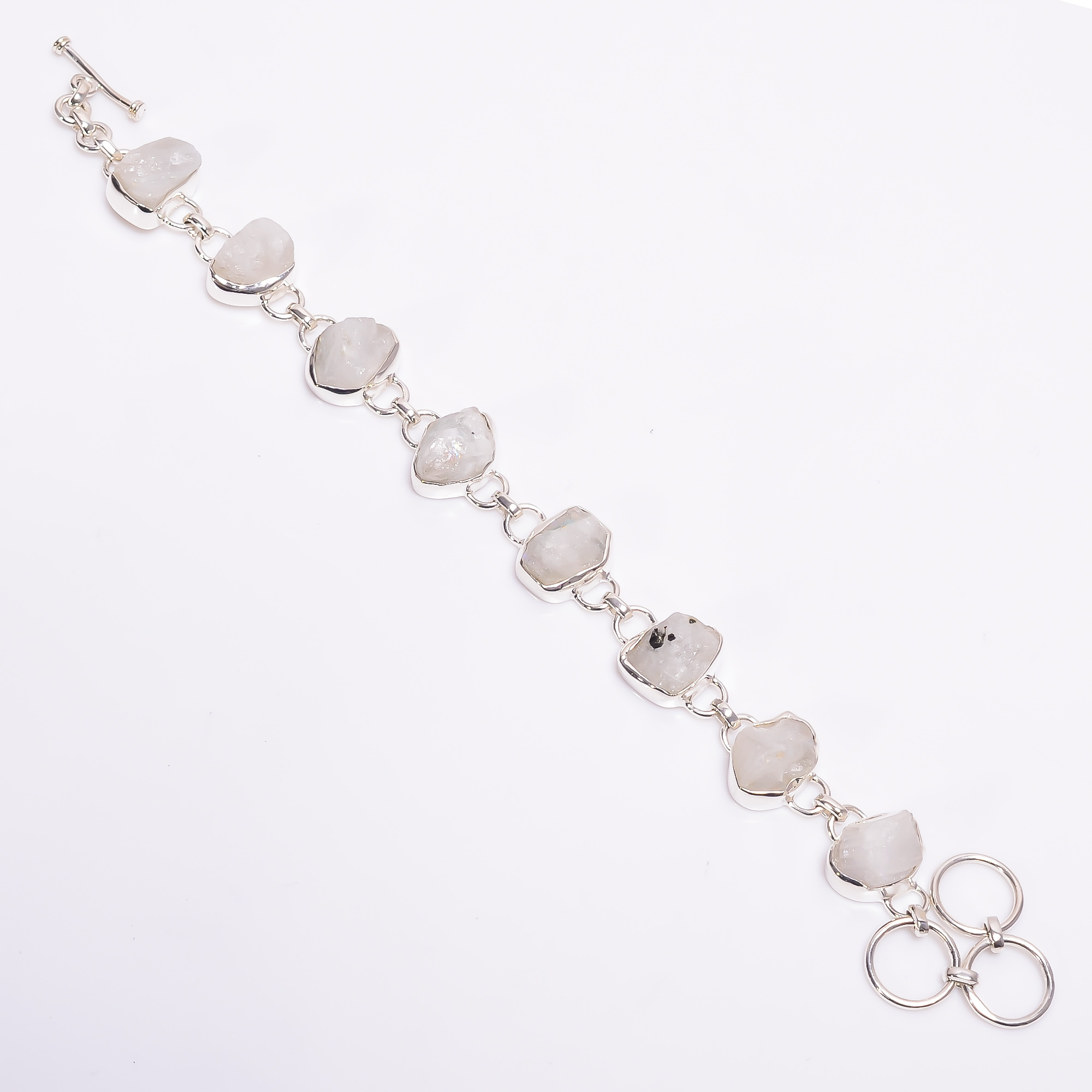 Natural Blue Kyanite Raw Gemstone 925 Sterling Silver Bracelet Women Fashion Jewelry Supplier - Weight: 20.3 Grams (G)