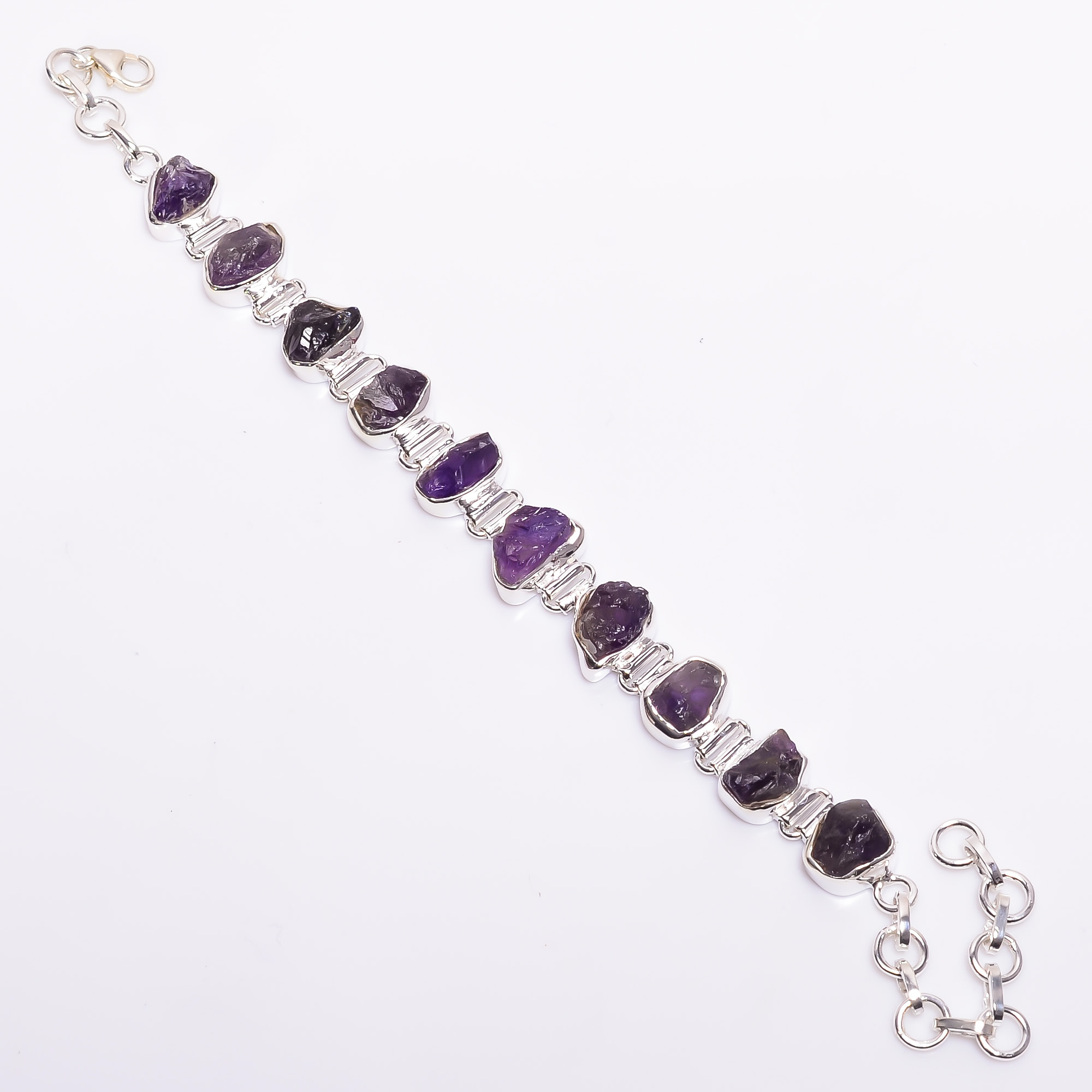 Natural Blue Kyanite Raw Gemstone 925 Sterling Silver Bracelet Women Fashion Jewelry Supplier - Weight: 20.3 Grams (G)