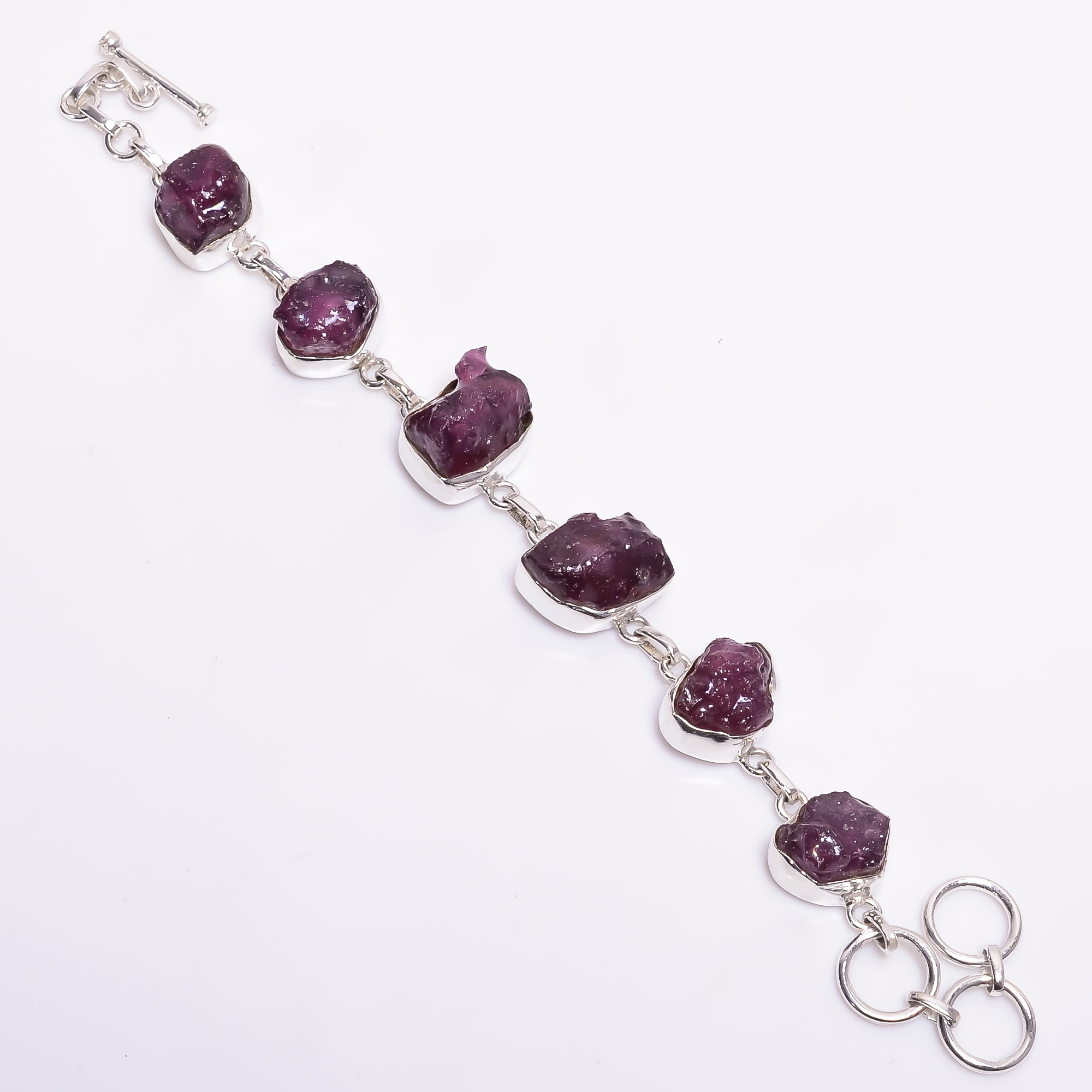 Natural Blue Kyanite Raw Gemstone 925 Sterling Silver Bracelet Women Fashion Jewelry Supplier - Weight: 20.3 Grams (G)