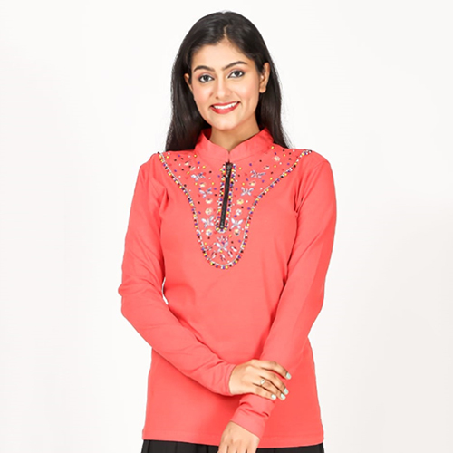 प्लेन लेडीज़ पीच टॉप