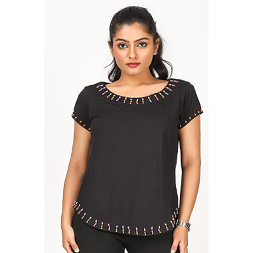 प्लेन लेडीज़ ब्लैक टॉप