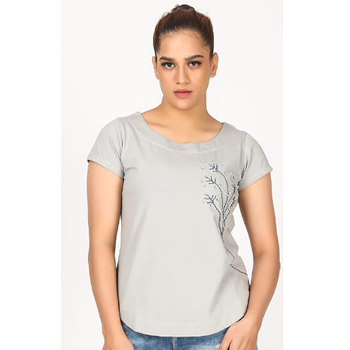 ग्रे लेडीज़ हाफ स्लीव टॉप