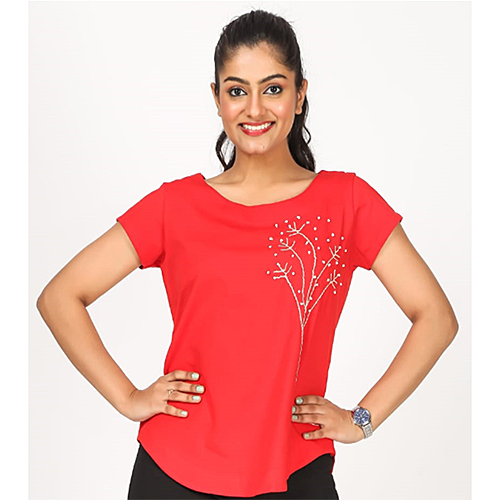 रेड लेडीज़ डिज़ाइनर टॉप