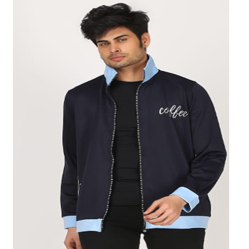 Men's Polyester Grey & Black Hoodie Jacket - Adjustable Strap, Full Sleeves, Double Pockets | Breathable And Washable Design