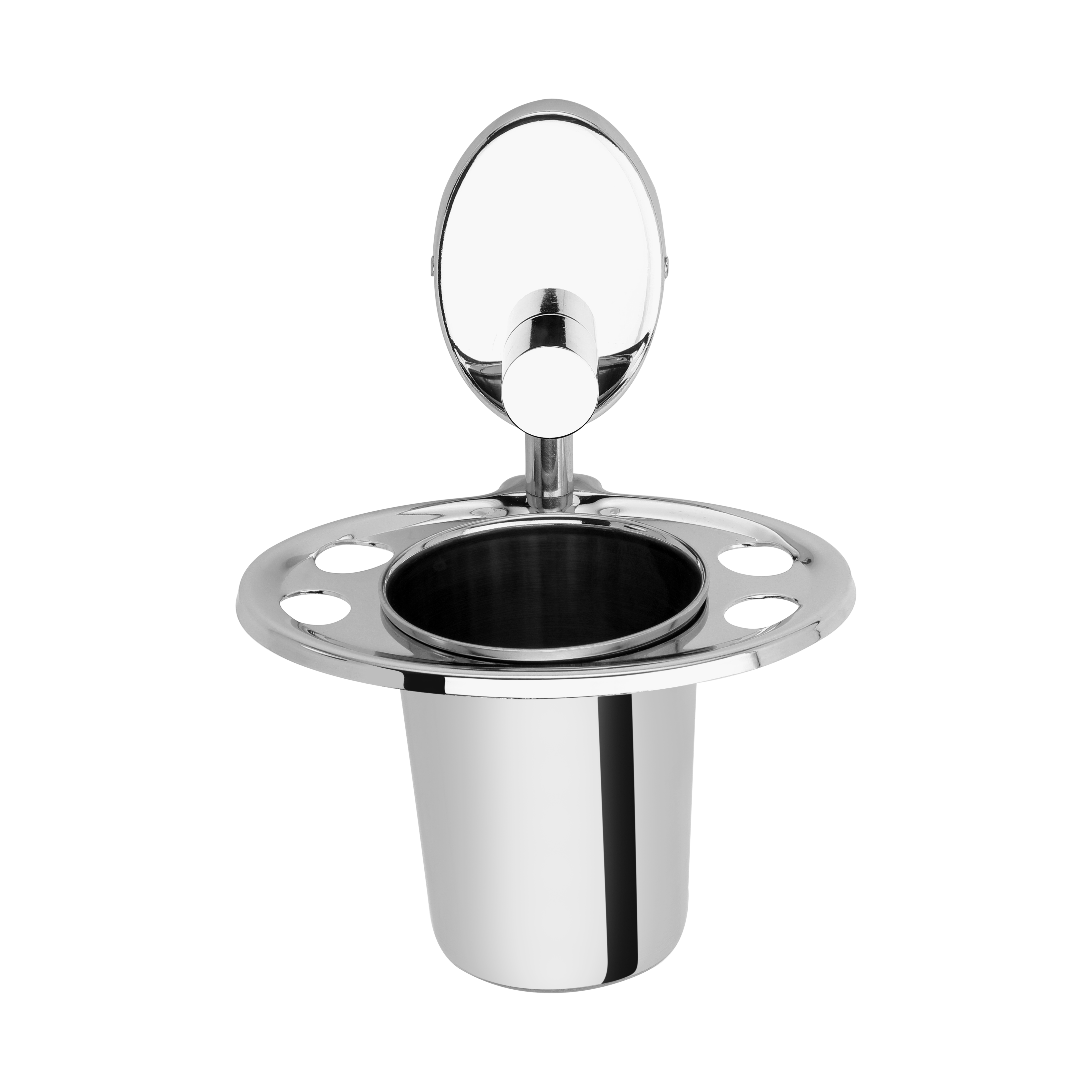 Punch Brush Holder - Stainless Steel, 10 Inch , Glossy Finish And Sleek Design