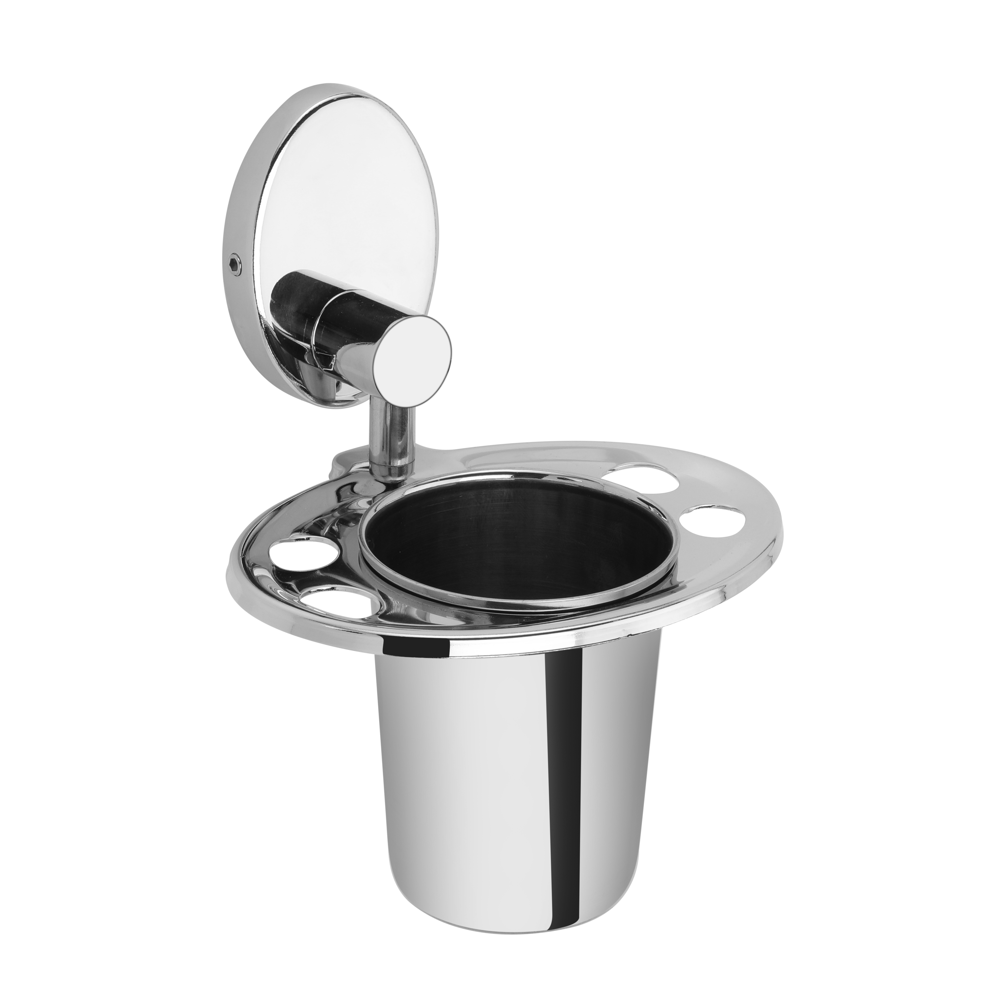 Punch Brush Holder - Stainless Steel, 10 Inch , Glossy Finish And Sleek Design