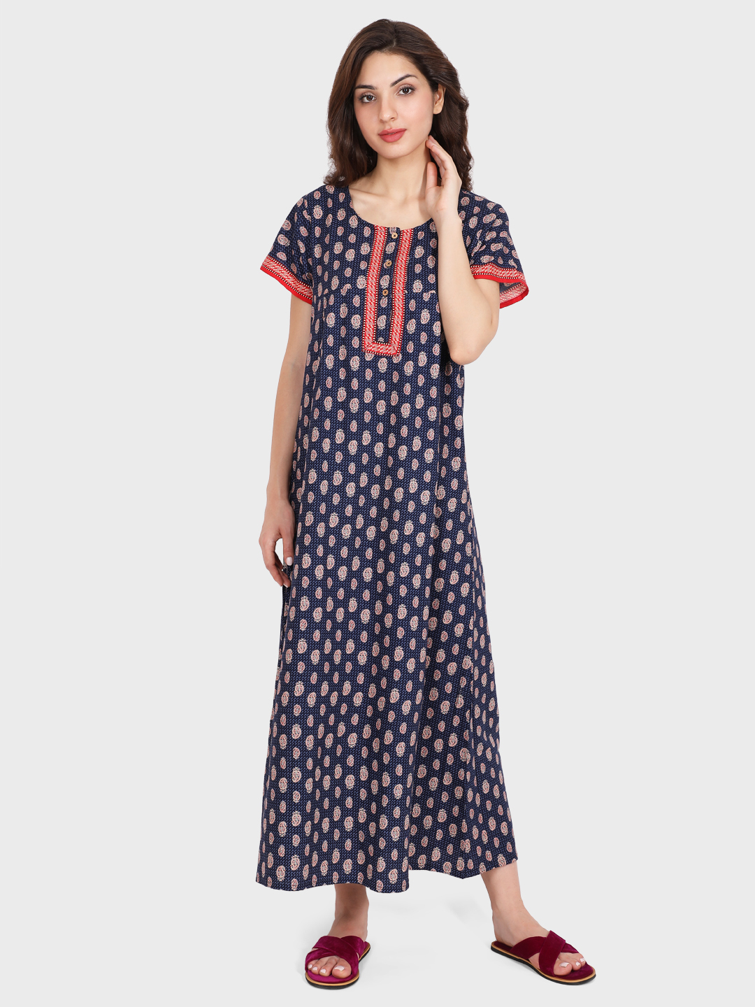 Plain Ladies Cotton Nightgown