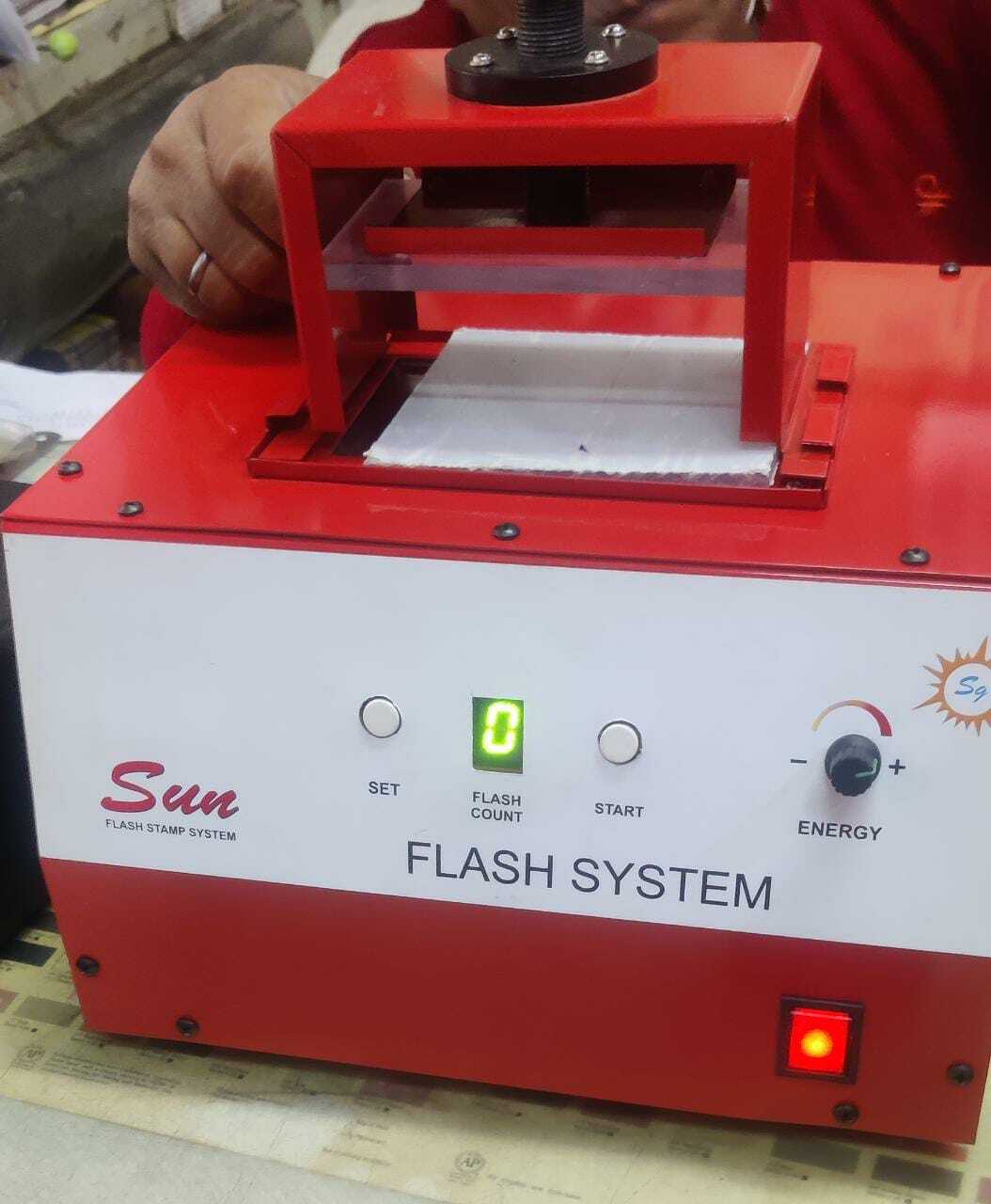 White Pre Ink Stamp Machine