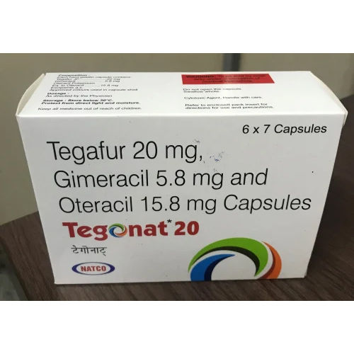 तेगाफुर 20mg गिमरासिल 5.8mg और ओटेरासिल 15.8mg कैप्स सामान्य दवाएं