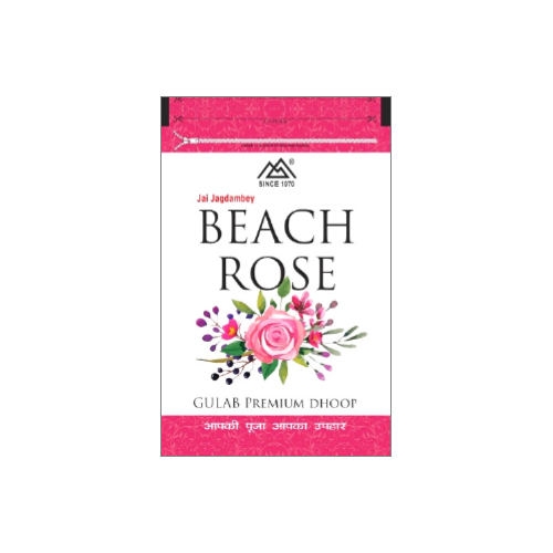 BEACH ROSE ZIPPER DHOOP - Natural Aromatic Incense Sticks | Indian Regional Style for Religious Rituals and Spiritual Practices