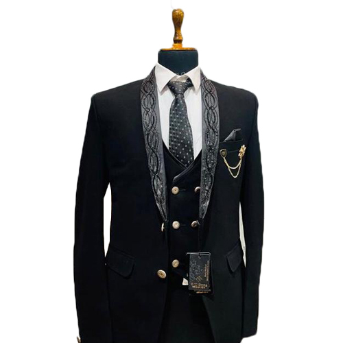 Different Available Mens Black Three Piece Suit