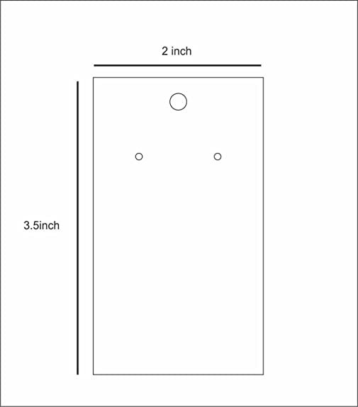 Hanging Jewelry Display Card - Kraft Paper | 3.5x2 Inch Dimension, Blank Space For Diy Printing, Unique Design With 2 Pre-cut Holes For Earrings & Necklaces