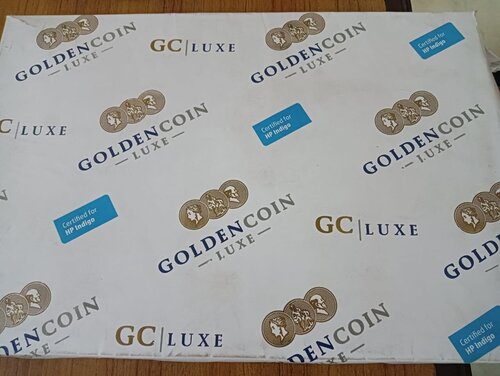 व्हाइट गोल्डन कॉइन लक्स आर्ट पेपर