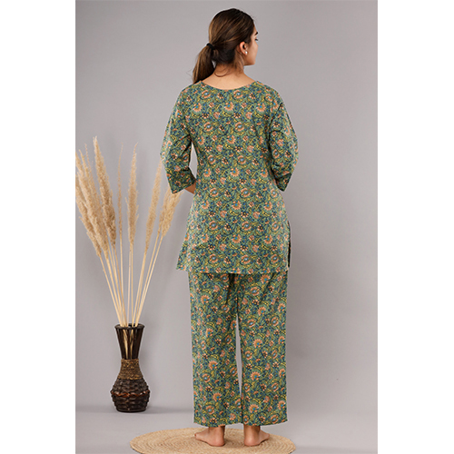 Cotton Sleepwear - Cotton, S/m/l/xl/xxl/xxxl Size, Green | Printed Pattern, Designer Night Suits For Maximum Comfort In Rainy, Spring & Summer Seasons