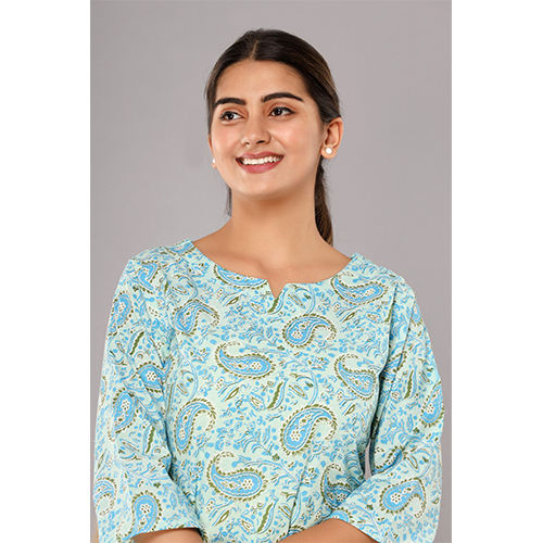 Night Suits - Cotton, Sizes S To Xxxl, Light Blue, Printed Design | Perfect For Relaxing Sleep And Lounging During Rainy Spring And Summer