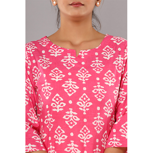 Cotton Night Suit - Xl, L, S, M, Xxl, Xxxl, Plus Size | Pink Printed Fabric For Women, Ideal For Summer, Rainy, And Spring