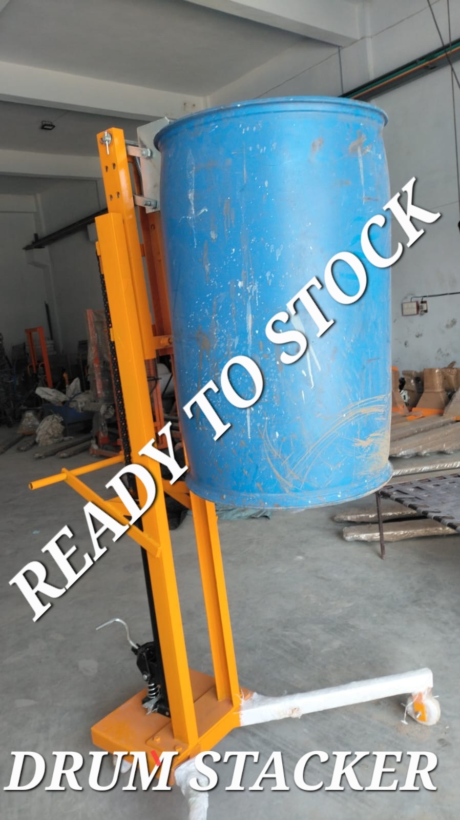 Drum Stacker - Mild Steel, Lifting Height 500 Mm, Lifting Capacity 500 Kg | Yellow Color, Manual Type, 12 Months Warranty, Self Weight 100-150 Kg