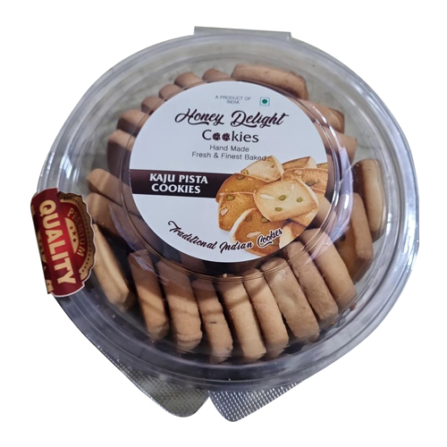 Honey Delight Kaju Pista Cookies - Boxed Treats | Sweet Flavor With Cashews And Pistachios For Delightful Snacking