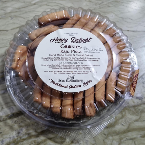 Honey Delight Kaju Pista Cookies - Boxed Treats | Sweet Flavor With Cashews And Pistachios For Delightful Snacking