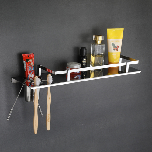 Glossy Light Shelf With Brush Holder