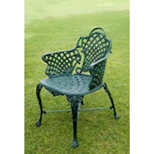 Green Chequered Cast Aluminium Chair