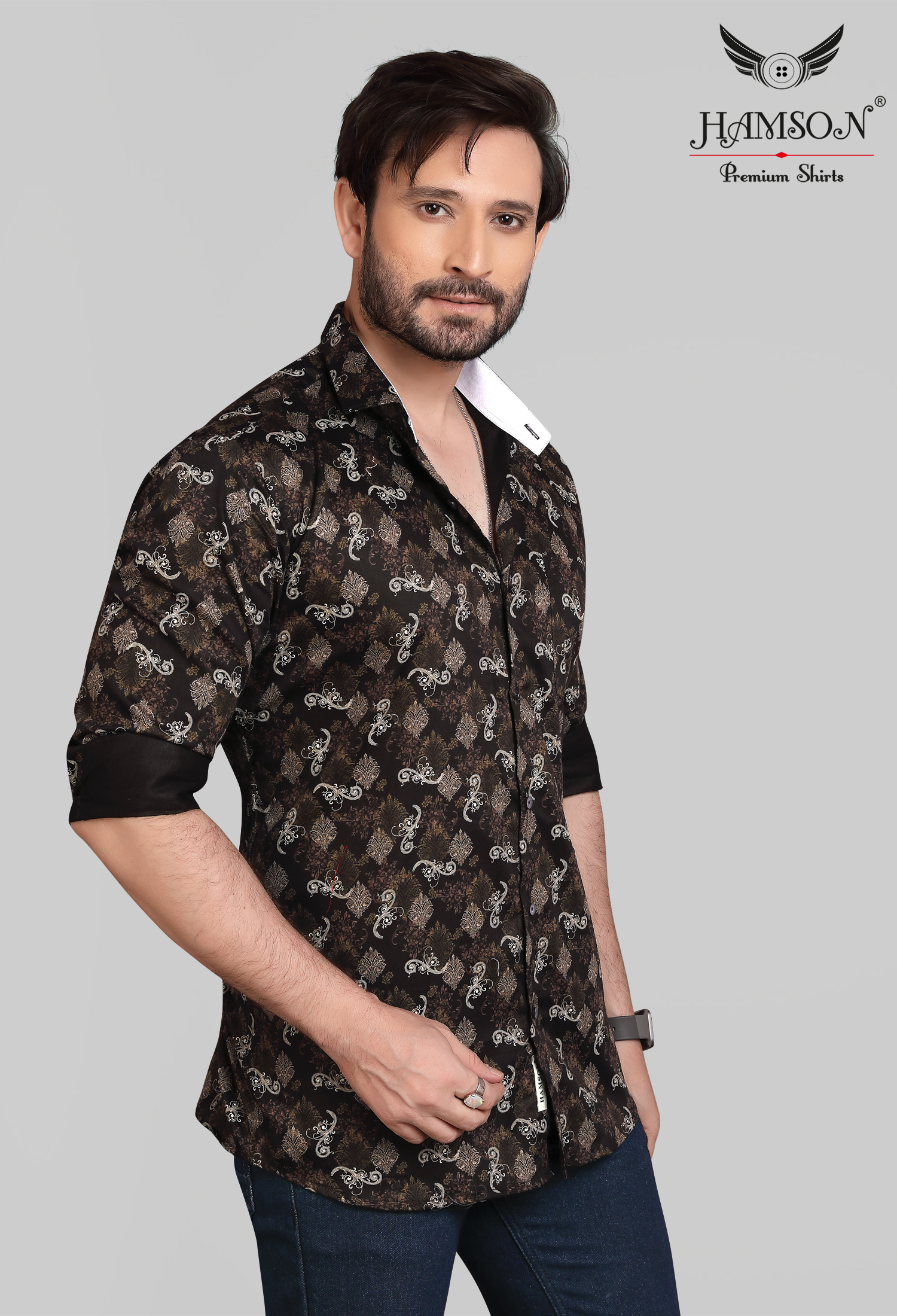 Mens Satin Cotton Shirts Lily 46b Collar Style: Standard