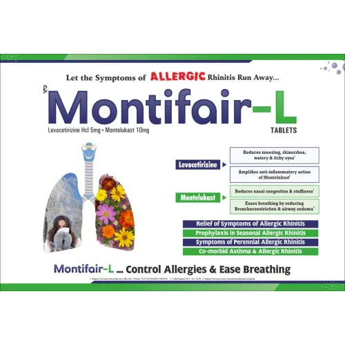 Montelukast Sodium And Levocetirizine Hydrochloride Tablets - General Medicines For Adults, As Per Recommended Dosage