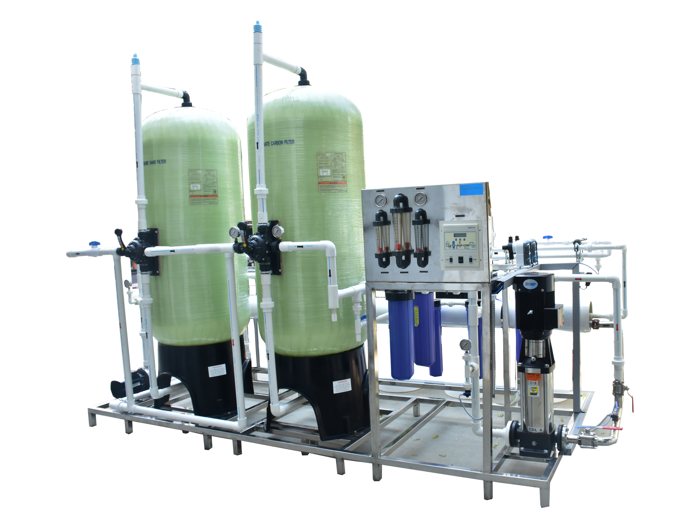 Industrial Ro Plants For Waste Water - Frp Equipment, 100m3 Volume, 10kw Power, 80% Recovery Rate, 97% Tds Rejection | Fully Automatic, High Reliability, Plc & Hmi Control Panels