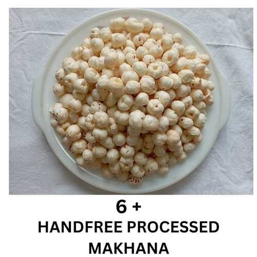 Processed Makhana - 6 Soota Size, Hand-free Mechanized Preparation, White Color