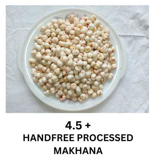 4.5 Plus Soota Hand-Free Processed Makhana - Large White Round Shaped Makhana | Hygienic, Non-Polished, Dried, Raw Variety, Machine Processed