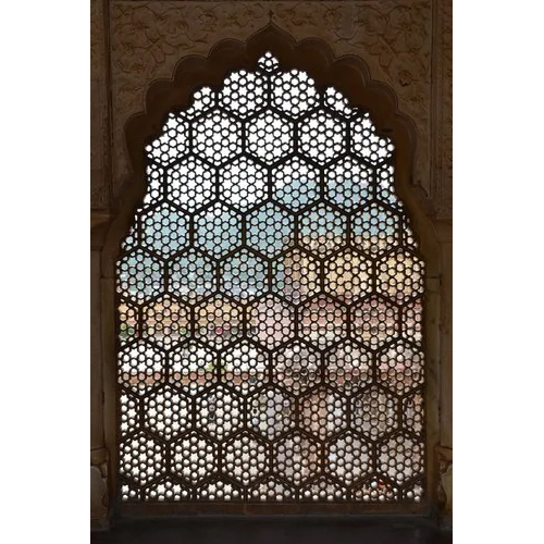 Window Zarukha GRC Jali - Galvanized Other Material | Forged Design for Enhanced Durability and Aesthetic Appeal