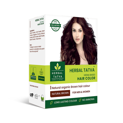 हर्बल तत्व आयुर्वेदिक ब्राउन हेयर कलर 40g ग्रेड: A