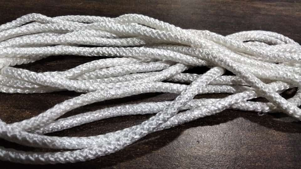 Polyester Braided Rope - 2 Ply, 6 Mm To 12 Mm Thickness, White Color | Round Shape, Plain Style, Braided Texture For Fibc Jumbo Bags