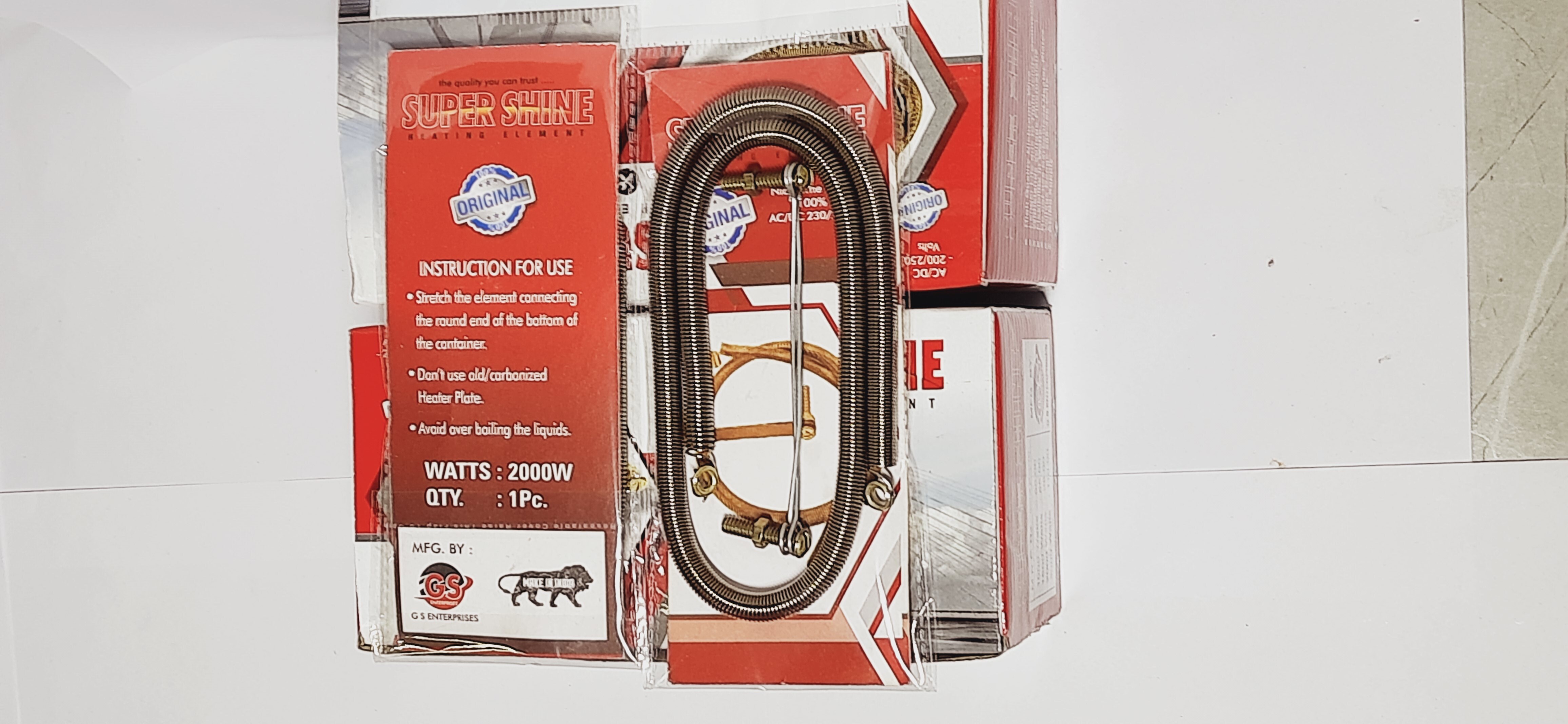 Heating Elements 2000 Watts - Nichrome Wire, 21 Inch Height, U Round Shape, Golden Color | Durable Water Heating Element, 0.35g Weight, 1 Year Warranty