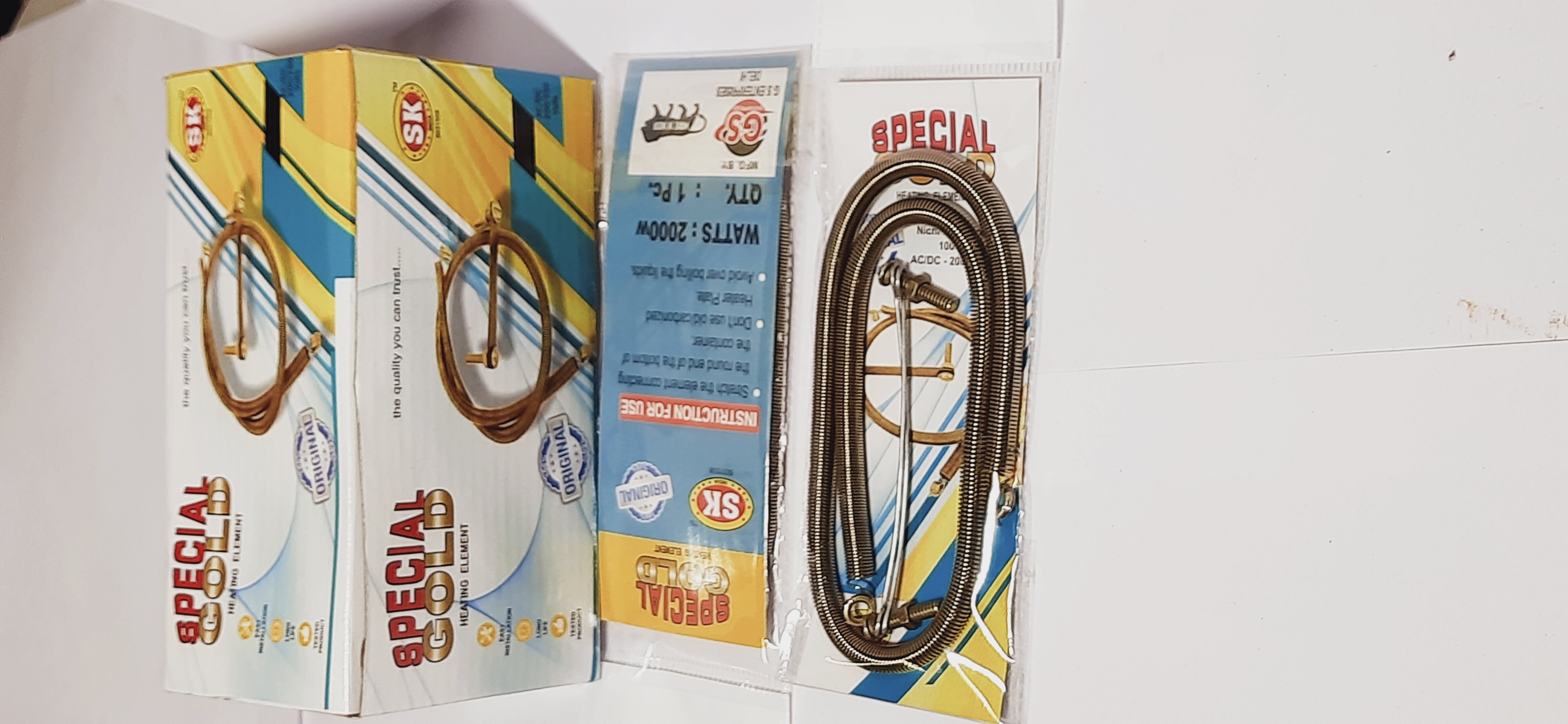 Heating Element - 2000 Watts, 24 Inch Length, 21 Inch Height, Golden Color, U-round Shape, Nichrome Wire Insulation