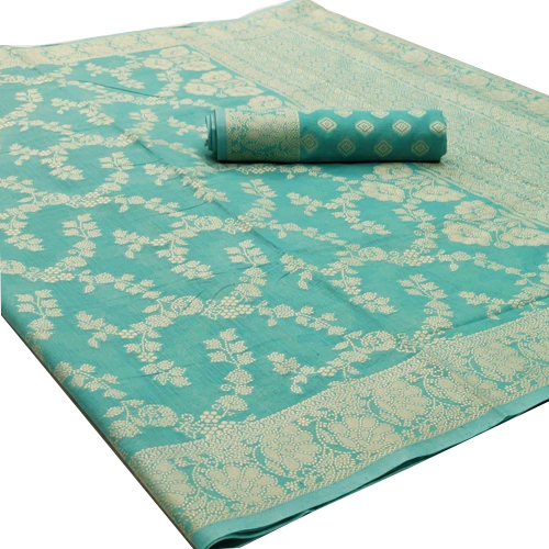 Green Banarasi Chikankari Weaving Saree