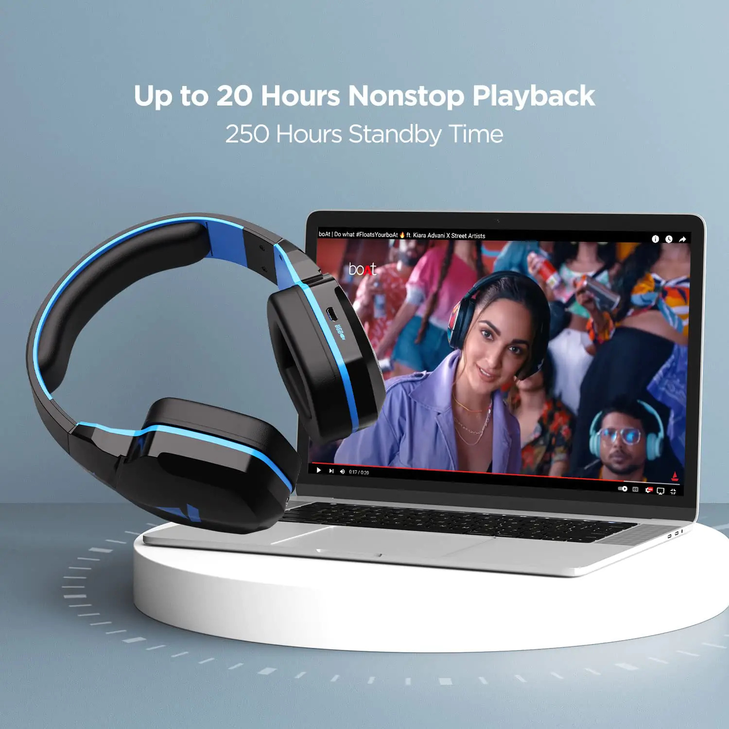 Bluetooth Wireless Over Ear Headphones - Faux Leather & Aluminum | 50mm Drivers, 20-hour Battery Life, Thumping Bass, Comfortable Fit, Stylish Design