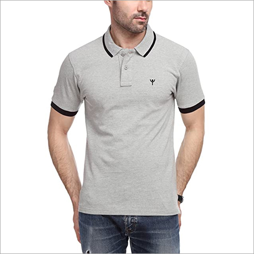Tipping Collar T Shirt - Cotton Fabric, Polo Collar, Plain Pattern | Stylish Casual Wear for Everyday Comfort and Versatility