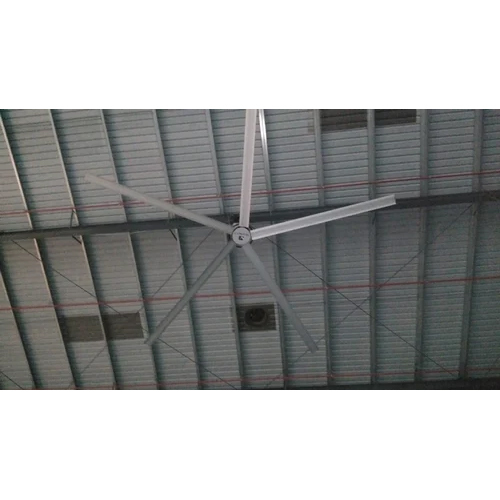 White 12Feet Hvls Industrial Ceiling Fan