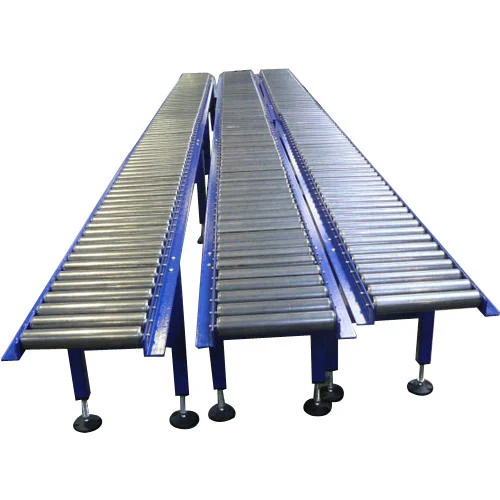 Stainless Steel Gravity Roller Conveyor - Color: Silver