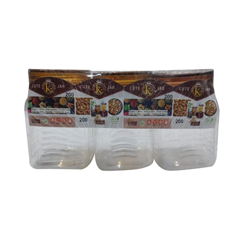 200ml Cute Jar Set - Plastic Material, Different Sizes Available | Ideal for Organizing, Storing, and Displaying Various Items
