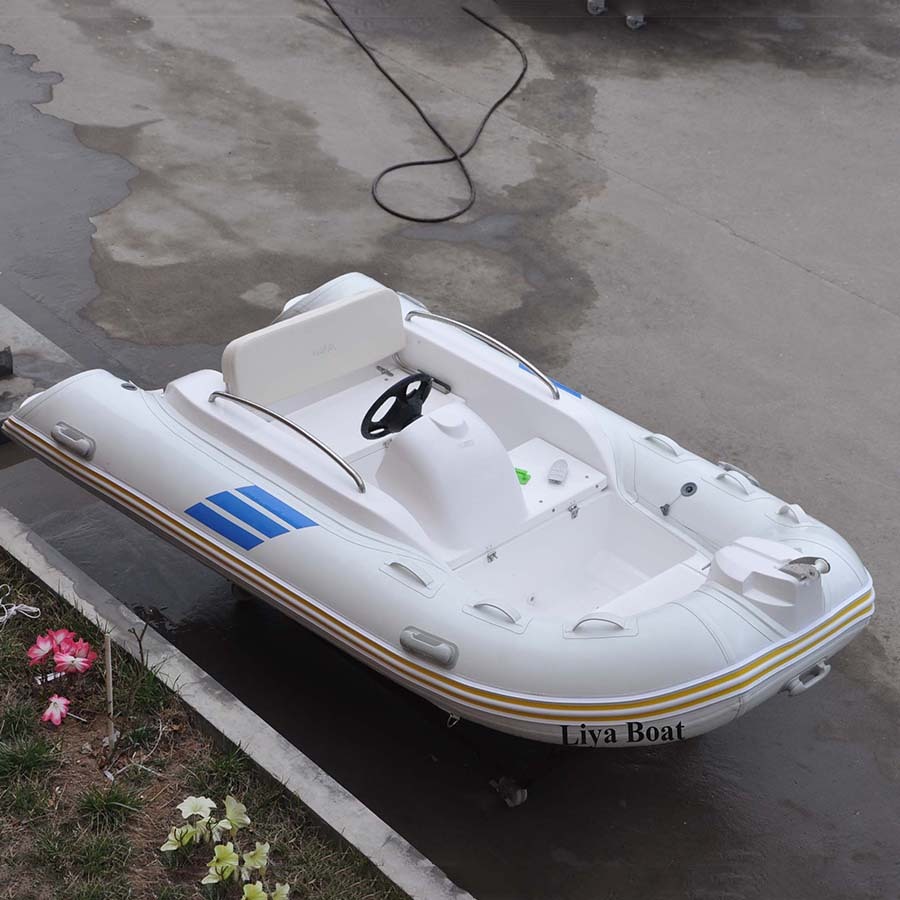 Liya 11ft/3.3m Inflatable Rib Boat - Hypalon Tubes, 3 Air Chambers, 5-person Capacity | Safe, Durable, And Versatile For Cruising, Fishing, And Transportation