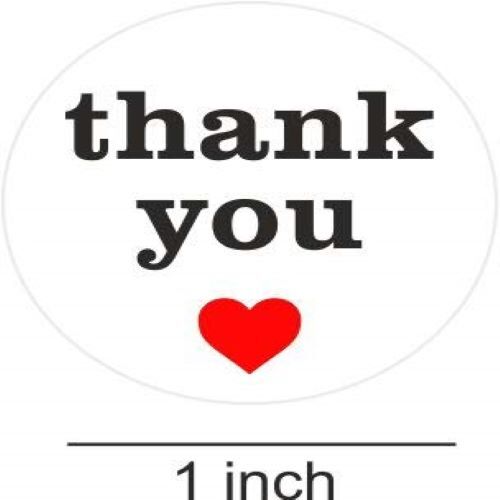 Diecut Round Sticker - Vinyl, 1 Inch Diameter, White And Red | Ideal For Gift Packing, Wedding Gifts, Birthday Parties, Smooth Surface Application