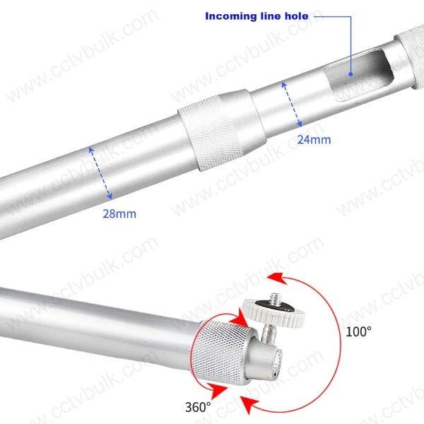Cctv Camera Ceiling Stand - Quality Metal, 360â° Horizontal Rotation, 180â° Adjustable Angle, Anti-wire Fixation Valves | Adjustable Installation Angles, Durable Performance