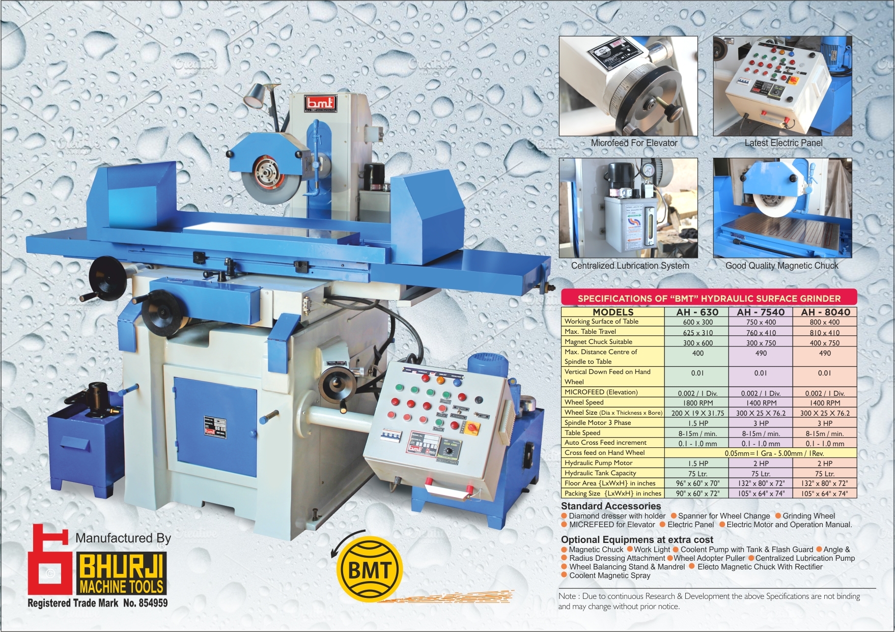 Surface Grinding Machinery - Cast Iron, 1727.2x1371.6x1828.8 Mm | High Efficiency, Eco-friendly, And Low Maintenance With 1.5 Hp Power
