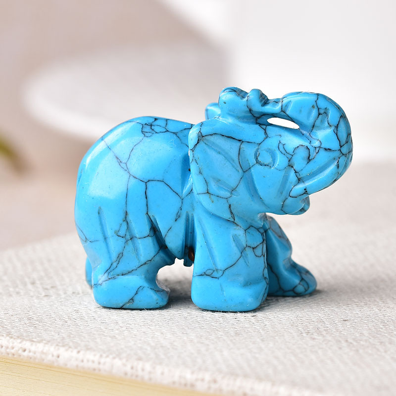 White Clear Quartz Gemstone Crystal Elephant Statue - Grade: A+