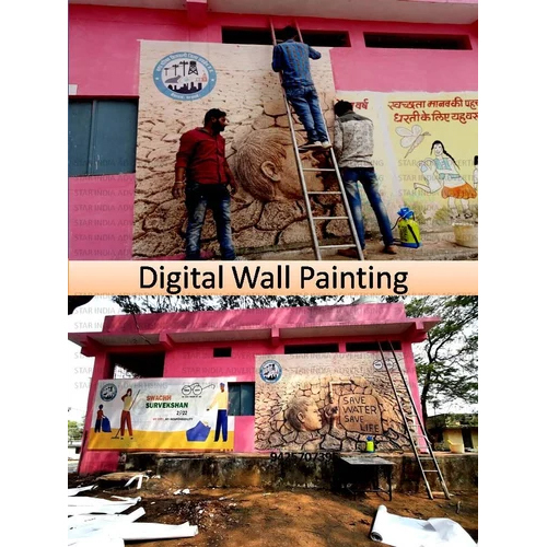 Digital Wall Painting Services - Variable Surface Area, High Image Resolution, Digital Print Technology, Acrylic Paint Usage For Advertisement & Exhibitions