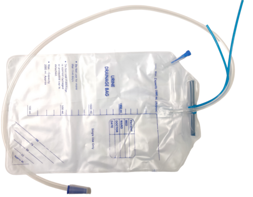 Urine Bag - 2000 ml Superior Quality , Disposable & Sterilized with Non-Return Valve, Graduated Scale, Easy Handling Design
