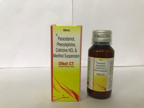 फेनिलेफेरिन 2.5mg सेट्रिज़िन एचसीएल 2.5mg पैरासिटामोल 250mg मेन्थोल 1mg