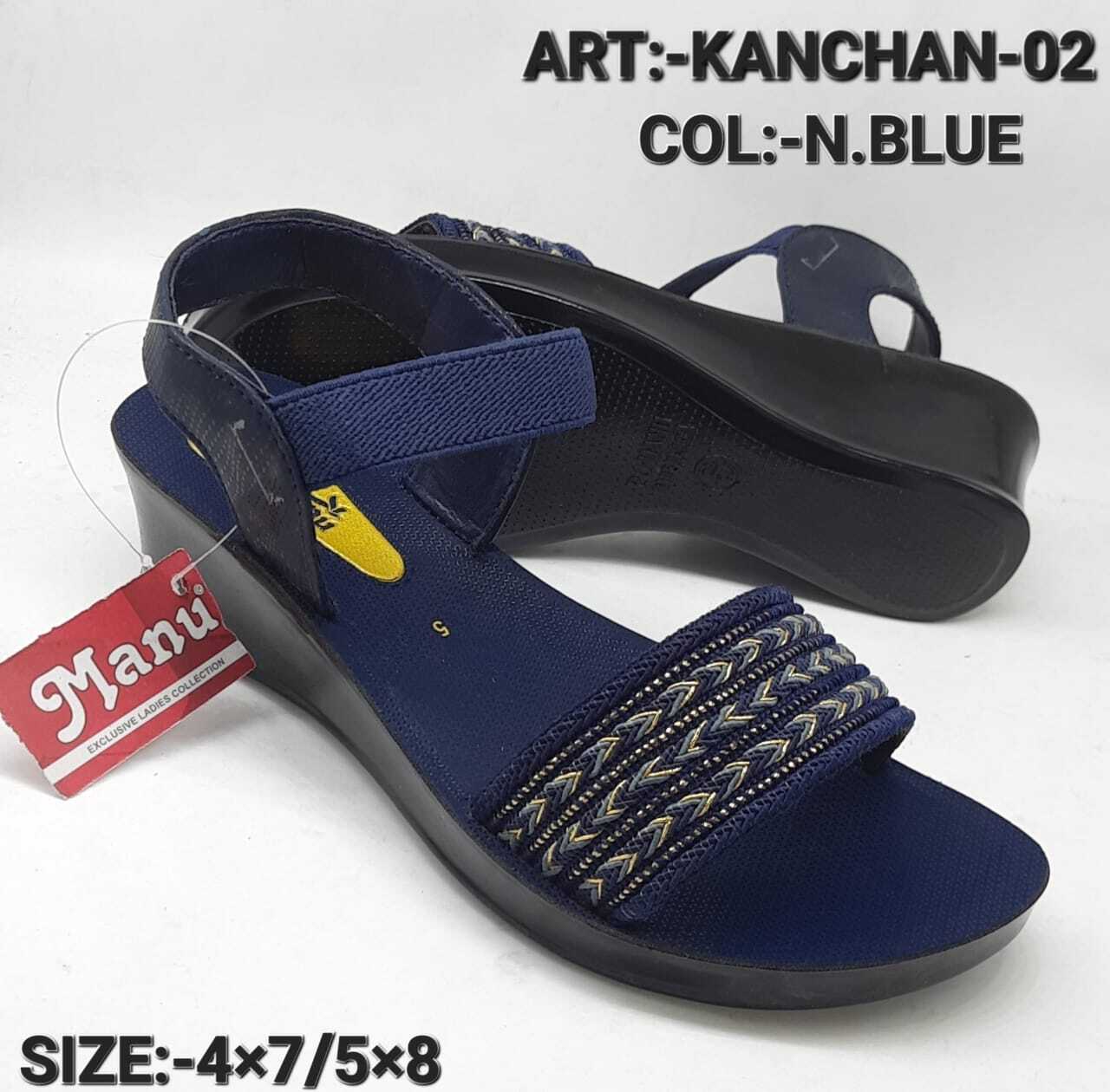 Ladies Fancy Blue Slipper - Material: Rubber